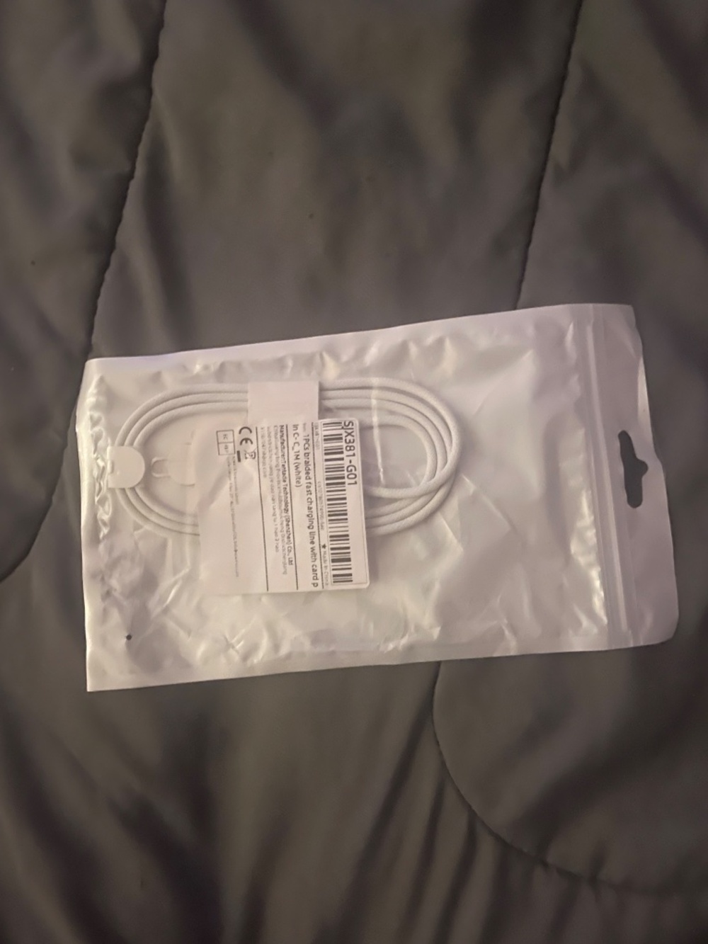 White Braided USB-C Fast Charging Cable 1M New Sealed - Picture 3 of 6